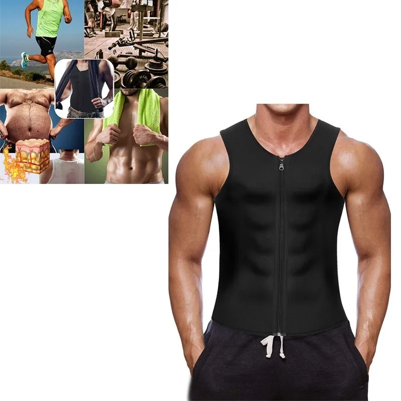 

Men Waist Trainer Vest For Weight Loss Hot Neoprene Fitness Corset Body Shaper Zip Sauna Tank Top Workout Shirt Sauna Suit Women