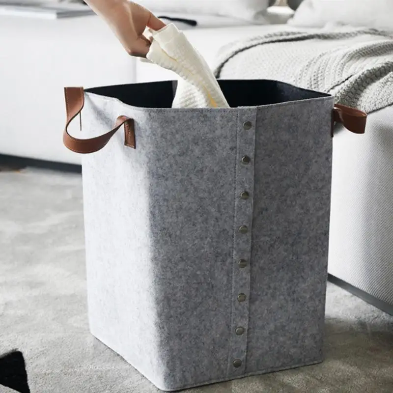

Felt Storage Basket Dirty Clothes Laundry Basket Nursery Bins Kids Toy Home Storage Basket