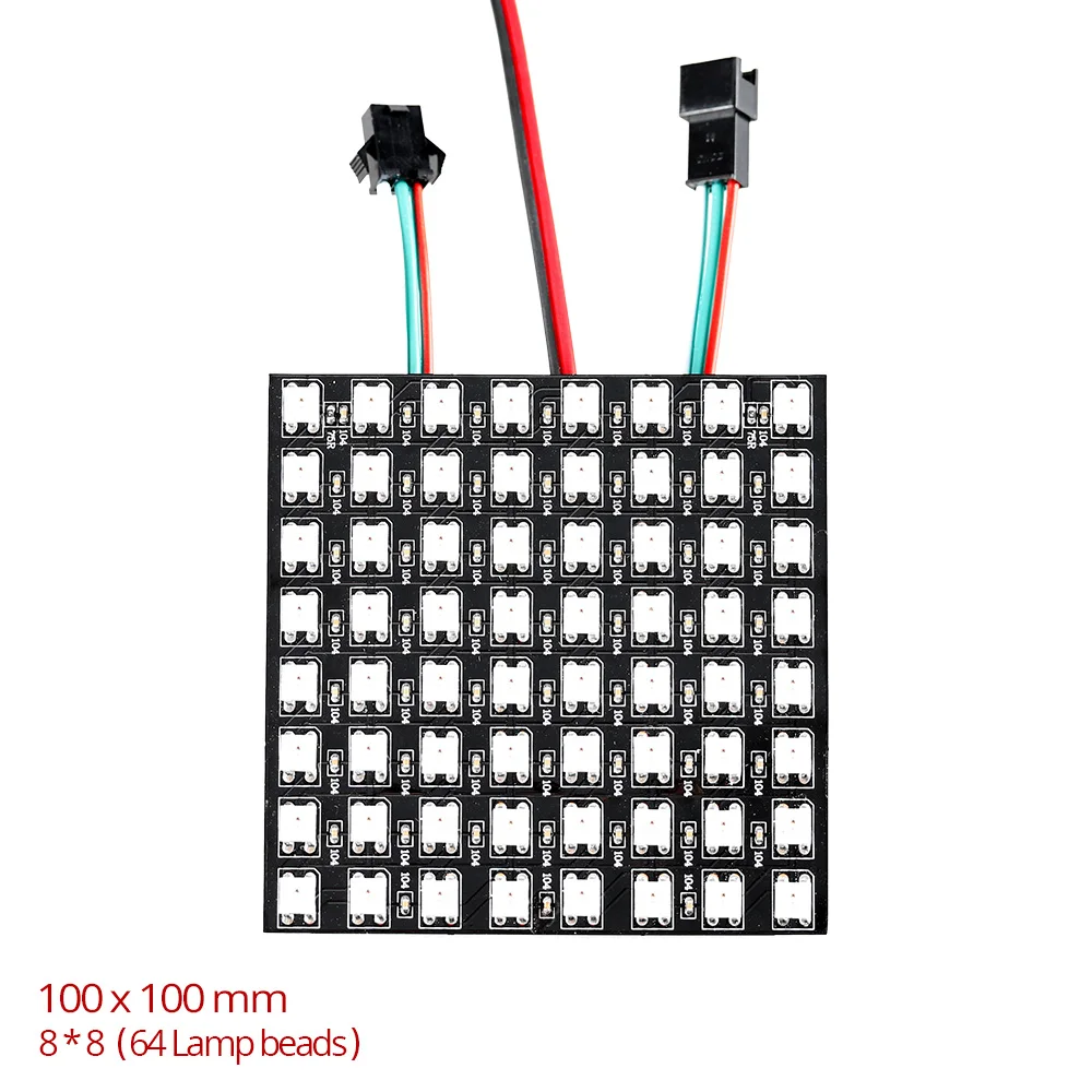 5050 RGB WS2812 полноцветная Плата дисплея полоса постоянного тока 5 в 8*8 / 16*16 /8*32 64 256
