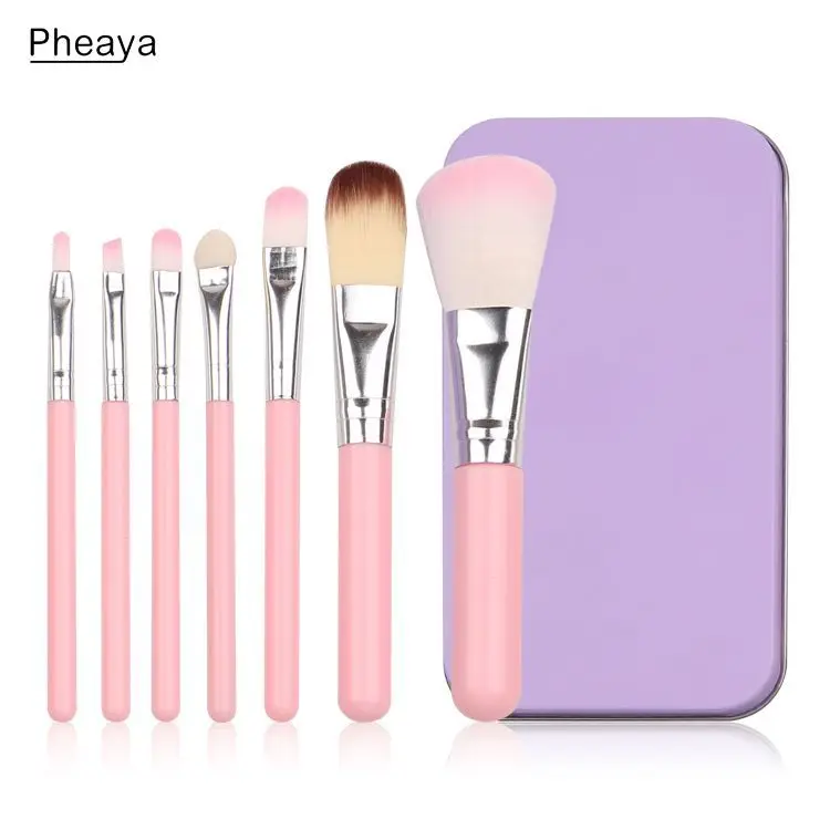 Manufacturer Direct Tin Makeup Brush Set Portable Pink Eye Shadow Brush