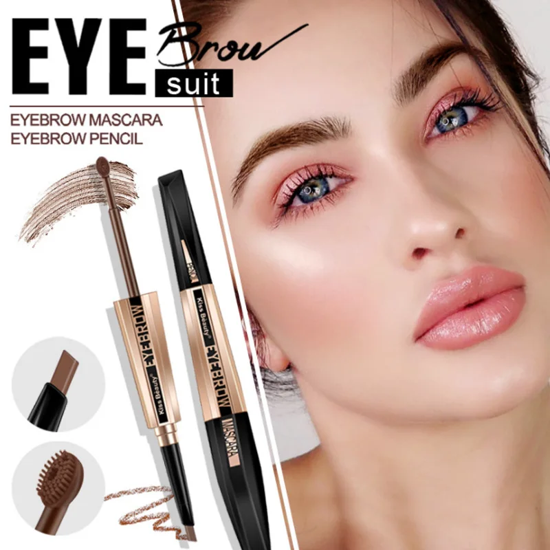 

2019 New 2 In 1 Eyebrow Pencil Eyebrow Cream Combination With Brush Make up Anti-Sweat Waterproof Eye Brow Pen Cosmetics TSLM2