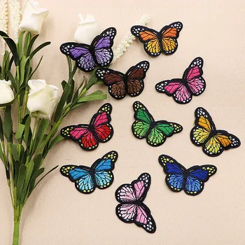 

PGY High quality Iron On Patches For Clothing Multicolor Butterfly Embroidery Patch DIY Appliques Badge Stickers For Clothes