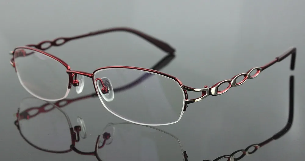 Новые очки оправа из нержавеющей стали женские половина солнцезащитные очки без оправы Модные оптические очки RXable близорукость очки 7273