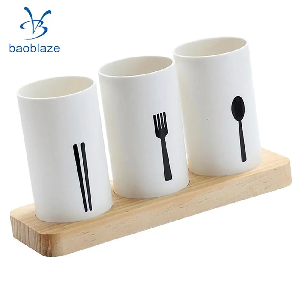 Kitchen Plastic Utensil Cutlery Holder Caddy Flatware Organizer Holder