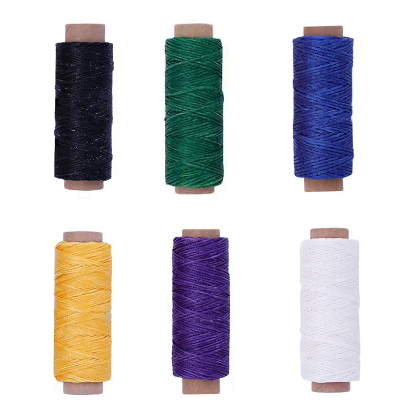 

50m Sewing Thread Apparel Sewing Fabric DIY Handmade Wear Proof Leather Craft Tool Wax Line Sewing Flat Wax Thread 150D