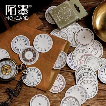 

45PCS/box New Self-filling Clock Paper Lable Sealing Stickers Crafts Scrapbooking Decorative Lifelog DIY Stationery Sticker