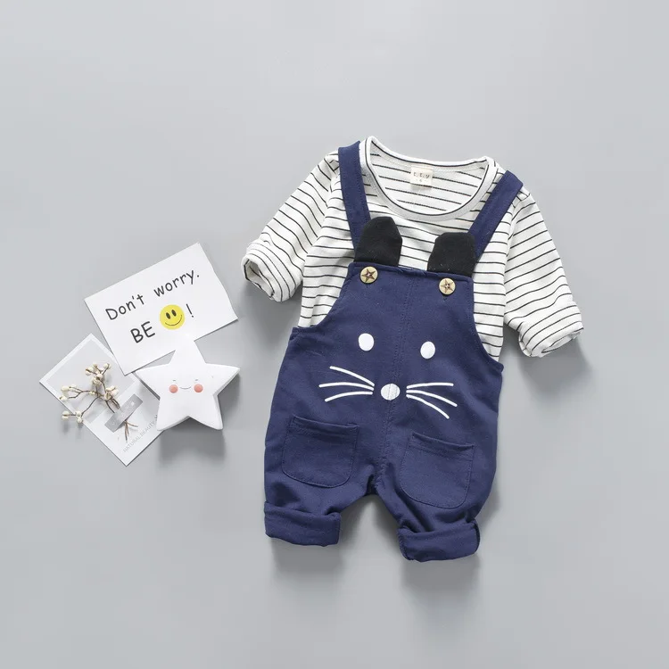 

Infant Baby Boy Girl Striped Shirt + Pants Suit New Clothes Set For Toddler Boy Spring Outfit 1 2 3 4 Years