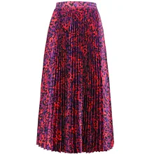 DEAT новая весенняя женская мода с высокой талией со складками Ретро длинная юбка средней длины Женская плиссированная WD99803L