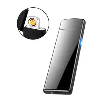 

Usb Charge Electronic Lighter Windproof Thin metal Electric Lighter Heating Wire Cigarette Lighters