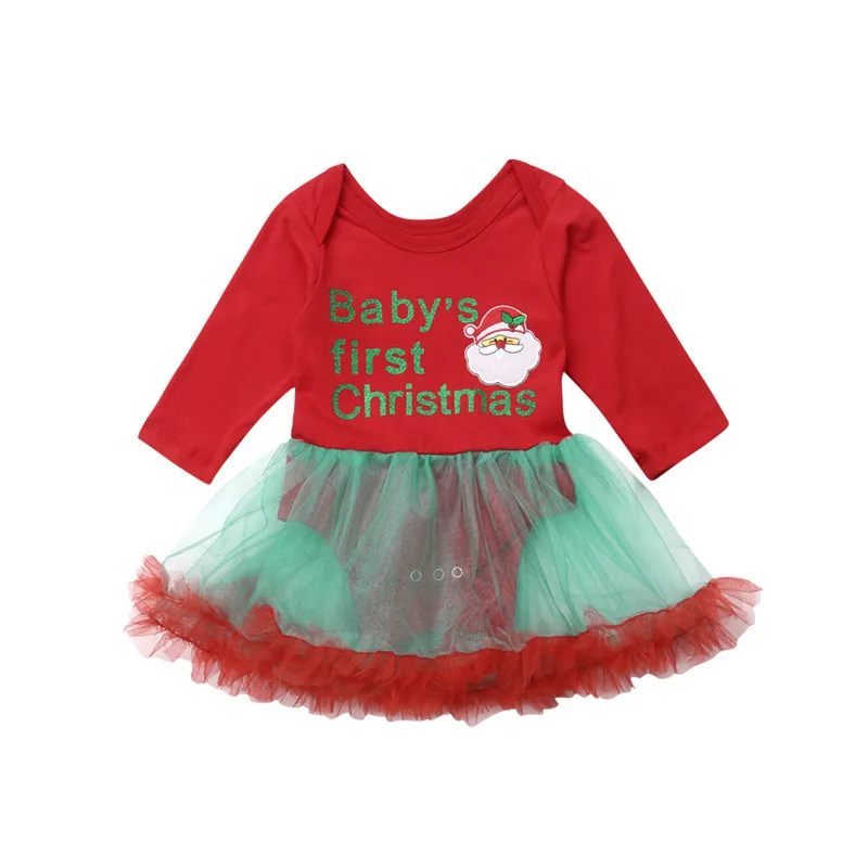 

Baby First Christmas Baby Girls Princess Long Sleeve Bodysuit Tulle Dress 2019 Fashion Newborn Infant Autumn Clothes Outfits