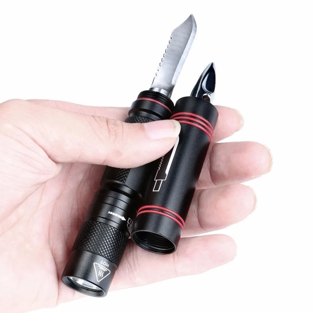 

Portable Multifunction LED 1000 LM Hiking Camping Pen Flashlight Torch 1 Mode Tactical Flashlight Knife Flashlight