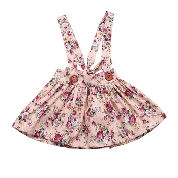 

Baby Girl Skirt Fashion Newborn Toddler Baby Girls Floral Party Princess Bib Strap Skirt Children Sundress Cotton Girls Skirts