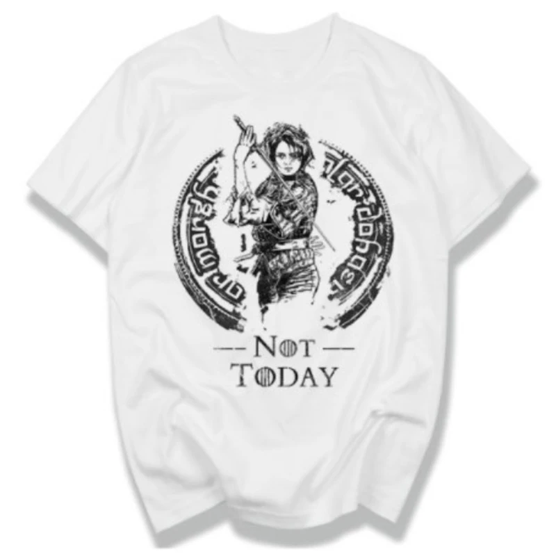 

Umeko Game of Thrones T Shirt Arya Stark Printed Not Today Cotton Short Sleeve T-shirts Vogue Tshirt Tops Camiseta Mujer