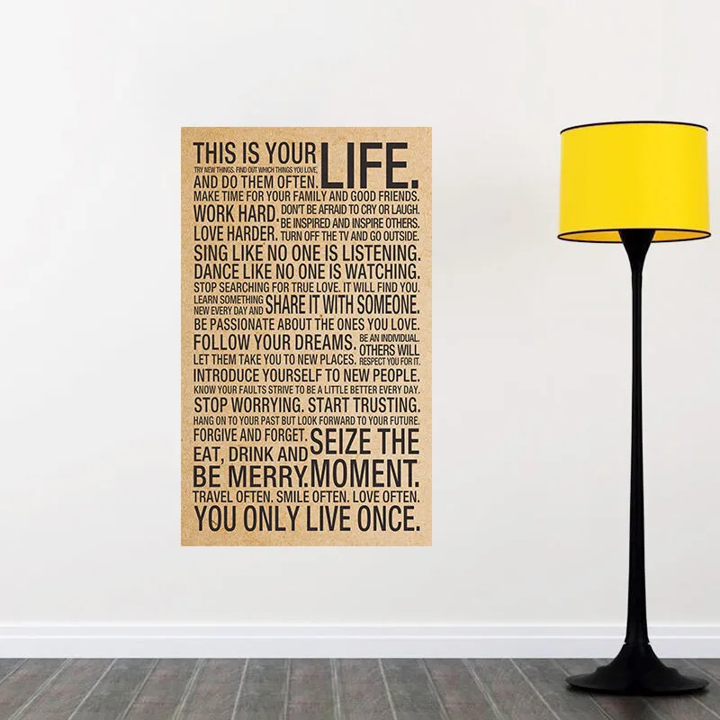 

This Is Your Life - Motivational Quote Art Silk Bedroom Wall Poster 17x28inch ch