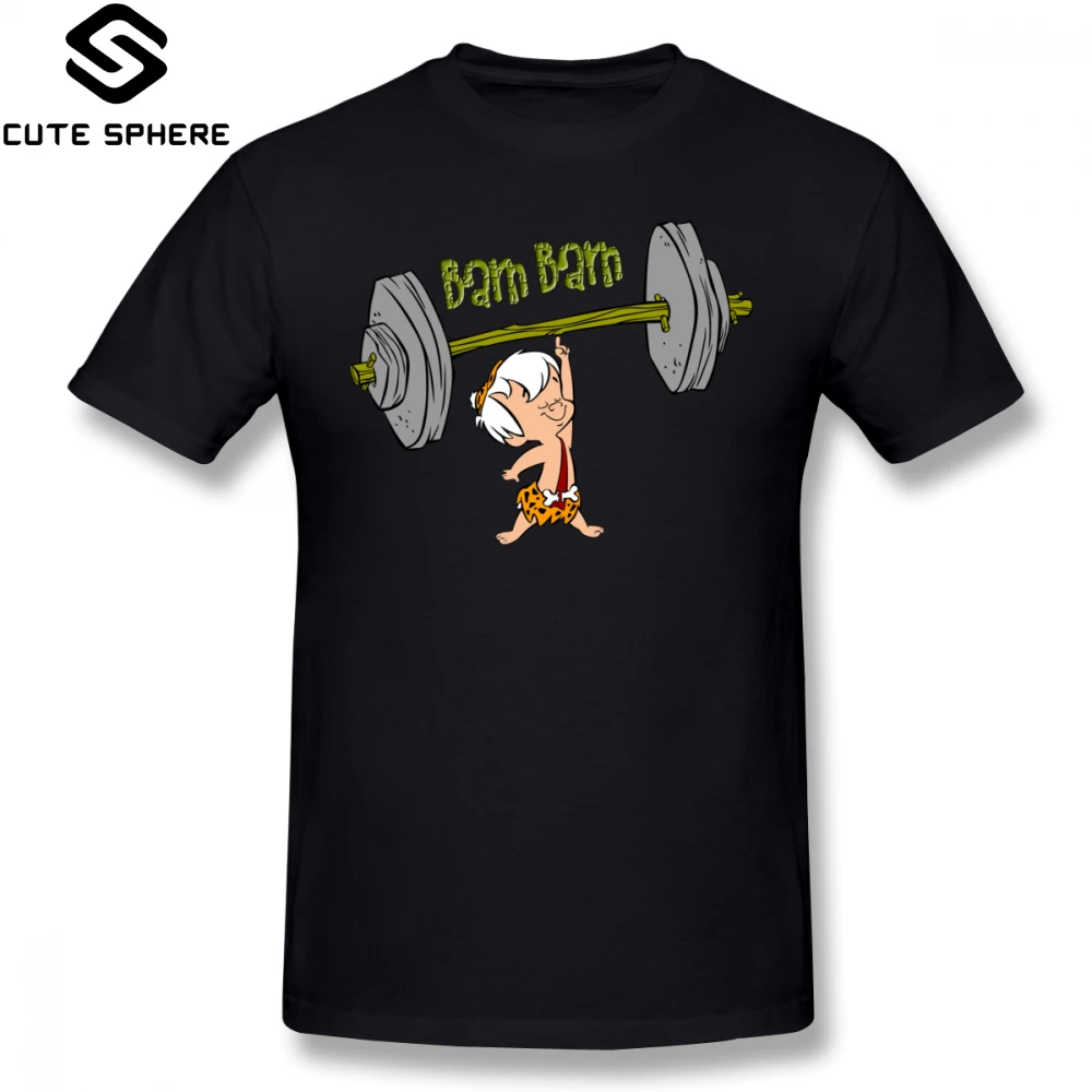 

Flintstones T Shirt Funny Bam Bam Training The Flintstones Cartoon T-Shirt Casual Short-Sleeve Tee Shirt Plus size Funny Tshirt