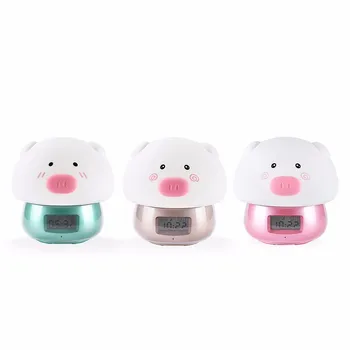 

Animal Night Light For Children Cute Pig Nightlights 3D Led Toy Cartoon Piggy Night Lights With Clock And Recording Trumpet Gift