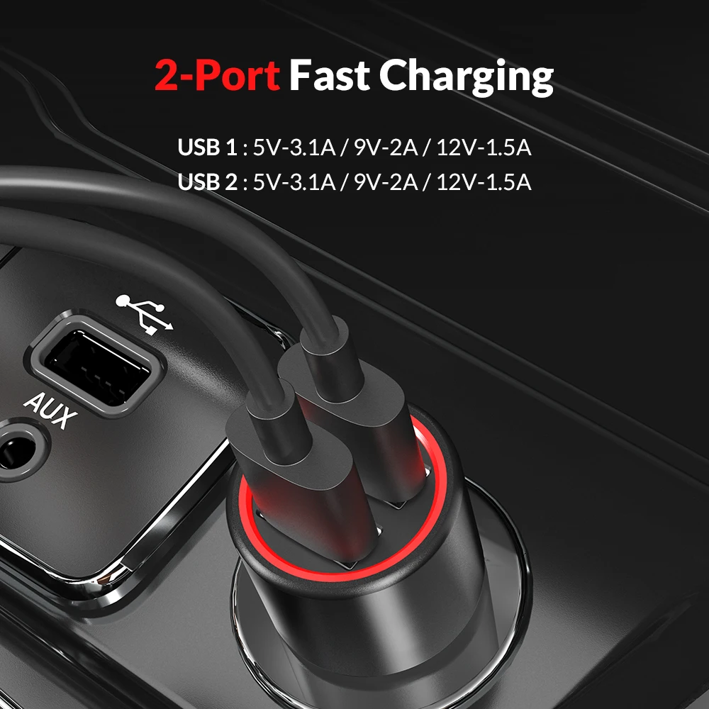 TOPK 36 W المزدوج USB تهمة سريع 3.0 سيارة شاحن آيفون Xs ماكس سامسونج S9 Xiaomi هواوي QC 3.0 سريع سيارة -شاحن