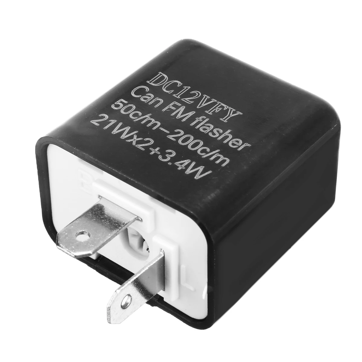 

1pc 12V 2 Pin Motorcycle Adjustable Flasher Relay LED Turn Signal Indicator Light Can FM Flasher 50c/m - 200c/m 21Wx2 +3.4W