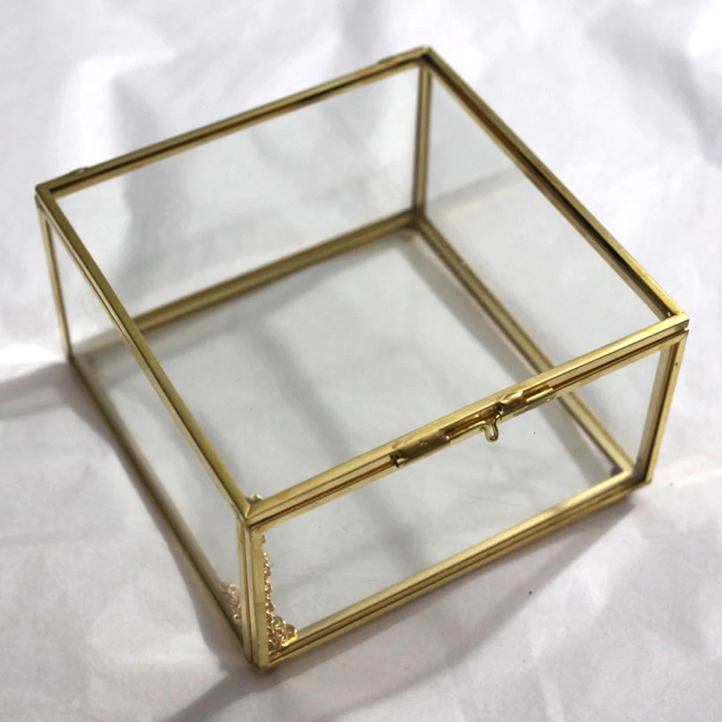 LUDA Geometric Glass Style Jewelry Box Table Container For Displaying Jewelry Keepsakes Home Decoration Plants Container Ewelr 5