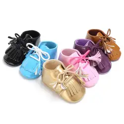 2018 первые ходунки WONBO детские модные детские обувь детская Мокасины Нескользящие бахрома обувь для малышей мягкие младенцы обувь для