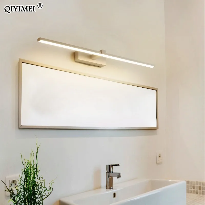 Светодиодный зеркальный светильник, настенные лампы для ванной комнаты, водонепроницаемая белая черная плоская светодиодная лампа, Современный внутренний настенный светильник, светильник для ванной комнаты, зеркало для макияжа
