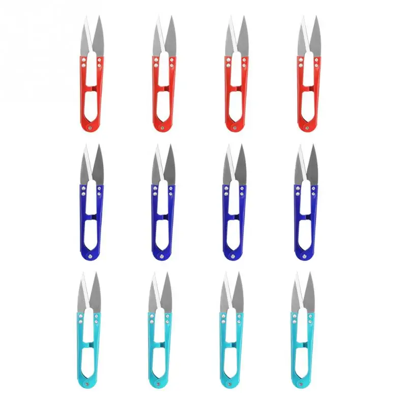 12 pcspack Mixed Color Small Yarn Scissors Thread Scissors for