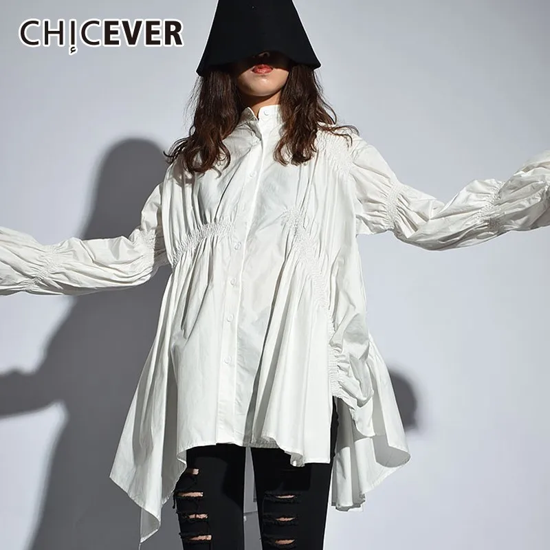 CHICEVER Autumn White Blouses Women's Shirts Tops Female