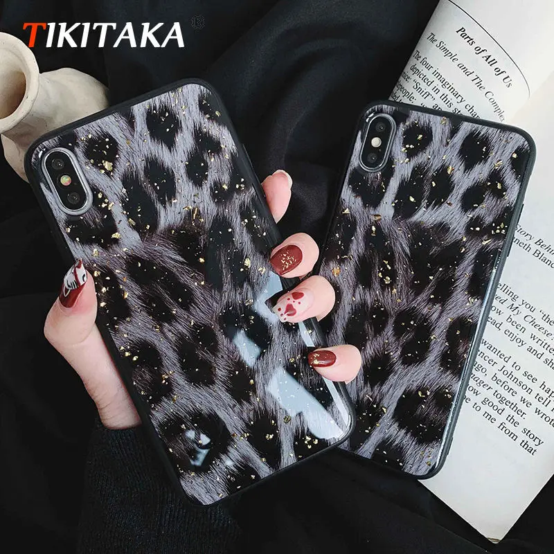 Fashion Leopard Pattern Gold Foil Pattern Phone Case For