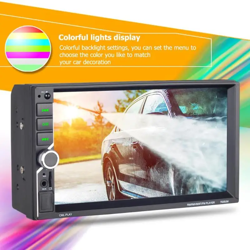

VODOOL 7inch Touch Screen 2Din Car Stereo MP5 Multimedia Player Dual USB TF AUX FM Radio BT4.2 Steering Wheel Control Head Unit