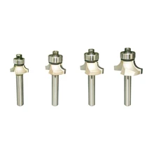 4PCS Round Over Router Bits Set 1/4-Inch Shank (Radius 1/85/323/161/4) Roundover Router Bit For Corner Rounding Edge-forming 4pcs 6 8 10 12mm 1 4 shank flush trim router bits set end bearing router bit diy woodwork tool