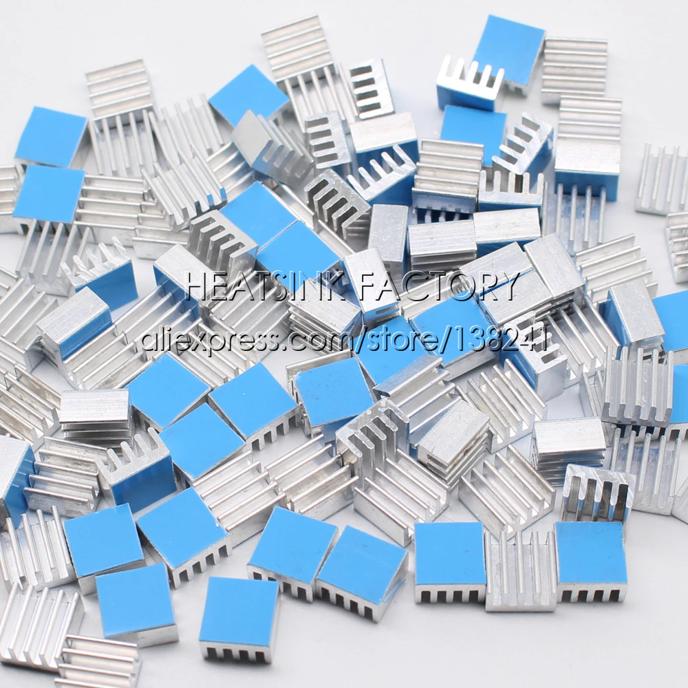 Dissipador de Calor de Fábrica 50 Peças de Alumínio 8.8x8.8x5 mm Chip Cooler com Fita Térmica Dupla Face Adesiva para ic Impressora 3d A4988 - Imagem 6