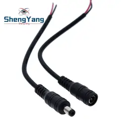ShengYang 1 компл. 5,5x2,1 разъем DC мужской или женский кабель провода разъем для 3528 5050 светодиодные ленты свет для diy