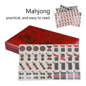 

English Mahjong Set Top Quality Card Games Mah-Jong Set Multi-color Portable Vintage Rare Chinese Toy Mahjong
