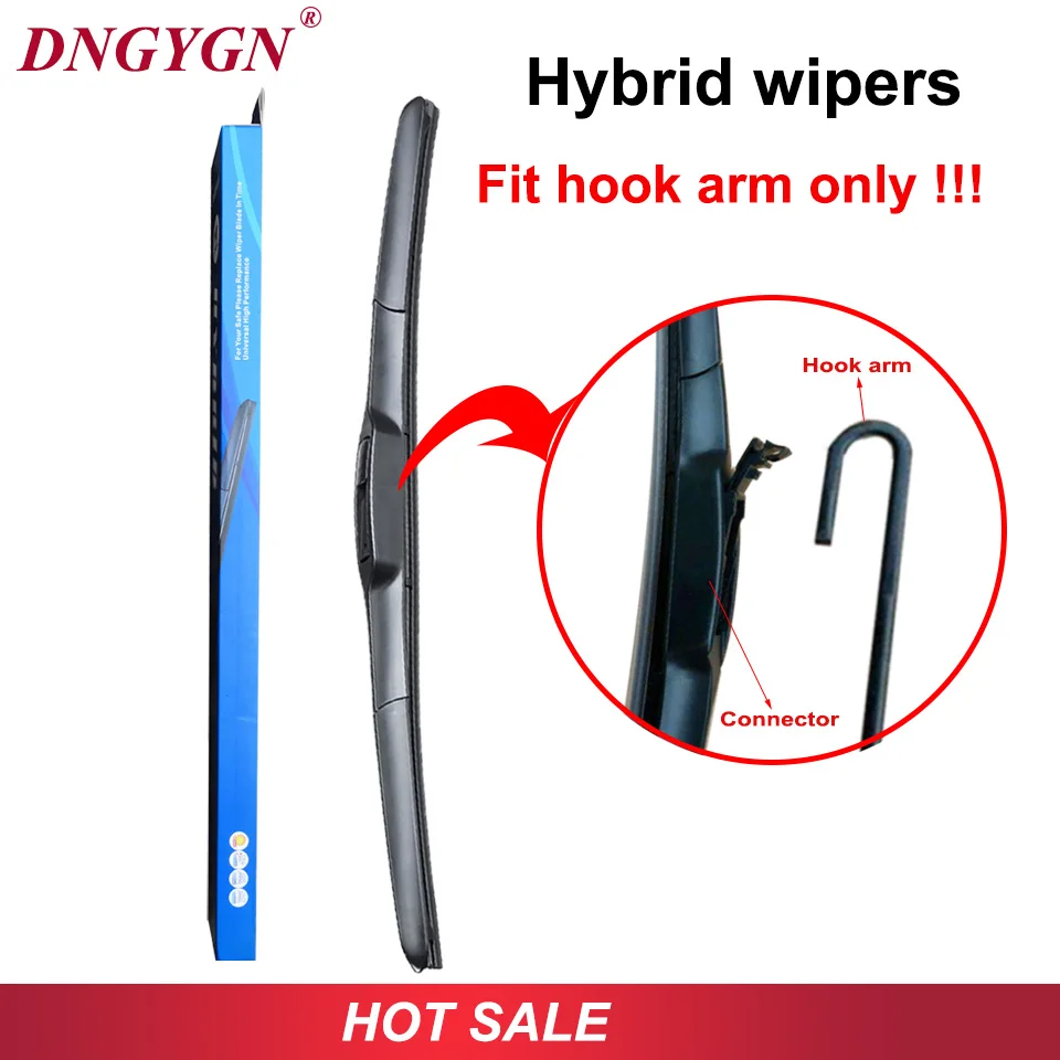 

DNGYGN Hybrid Universal Wiper Blades Windshield Wipers Fit Hook Arms Size 22 14 16 17 18 19 20 21 24 26 28 Car Accessories