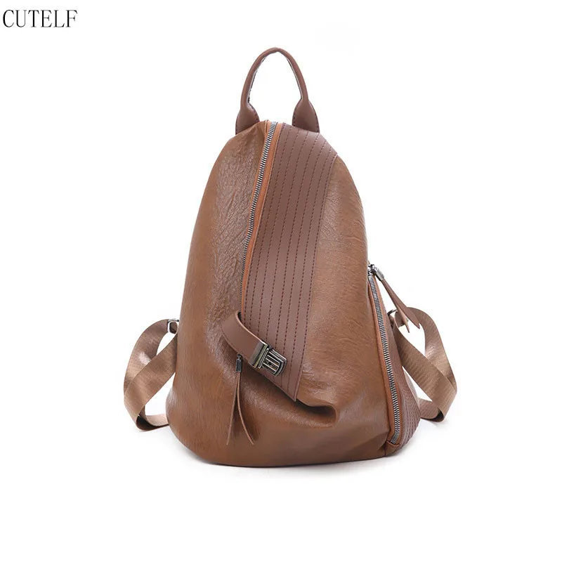 

Backpacks For Women 2018 New Soft Pu Leather Vintage Preppy Style Shoulder Bag Small Backpack Female Schoolbag Mochila Feminina