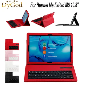 

Removable Wireless Bluetooth Keyboard for Huawei MediaPad M5 10.8" CRM-AL09 CRM-W09 Portfolio Leather Stand Case Tablet Cover