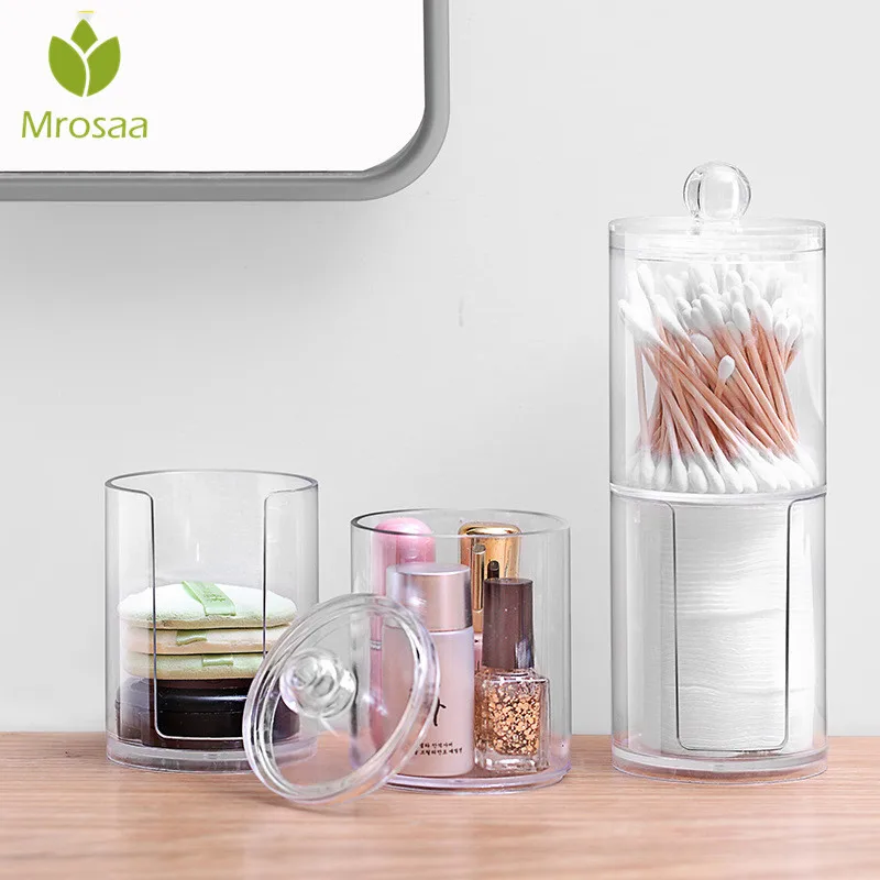 Acrylic Cotton Swab Makeup Organizer Storage Box Cosmetic Makeup Cotton Pad Organizer Jewelry Storage Box Holder and Candy Jars