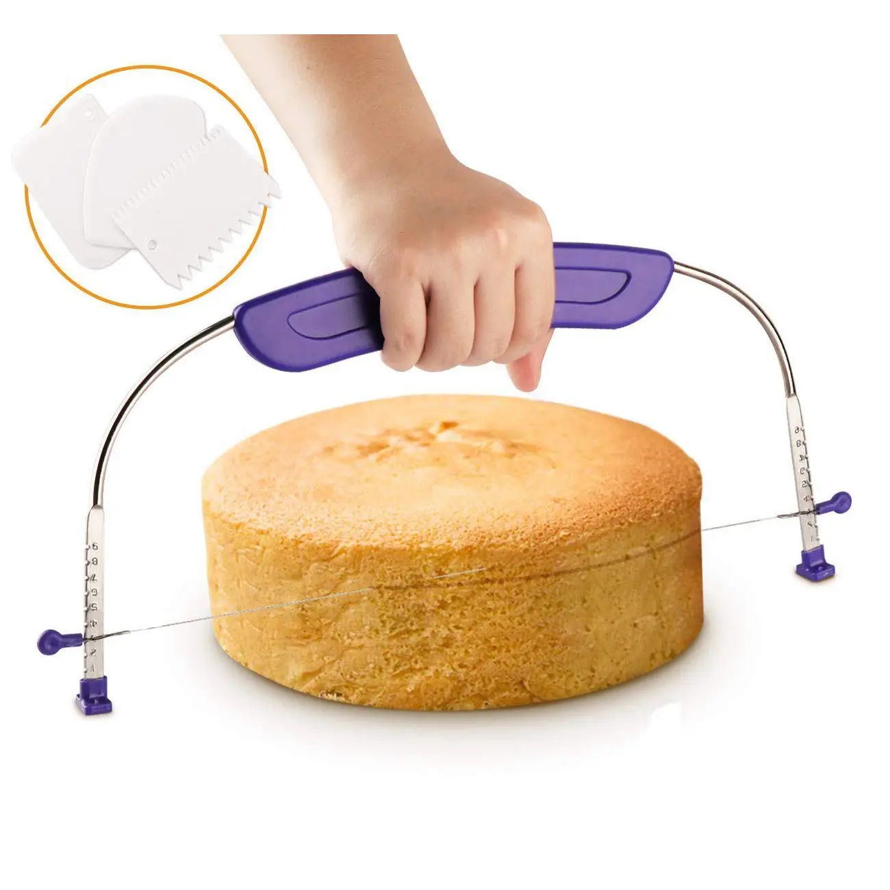 

DIY cooking cake saw knife divider layer diaper slicer slicer and DIY baking tool semicircle shaped tool semicircle 3 piece se