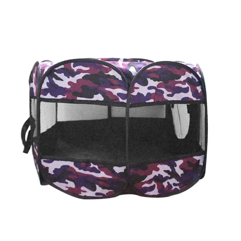 

Portable Dog House Soft Camo Waterproof Kennel Foldable Outdoor Pet Tent Octagon Dog Cat House Cage Puppy Kennel 2 Sizes