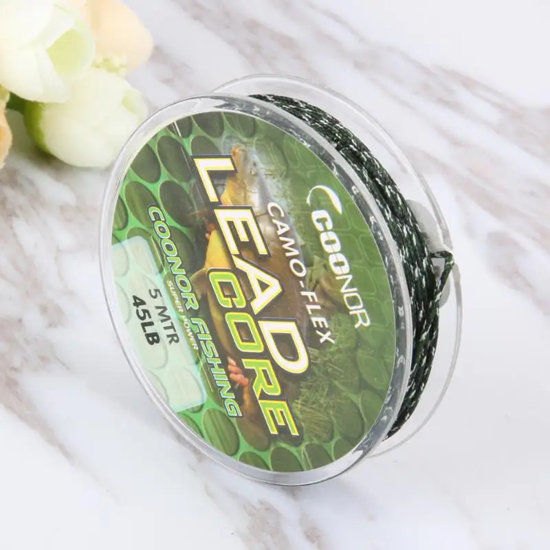 45lb 5m Fishing Line Leadcore Camouflage Carp Braided Line Hair Rigs