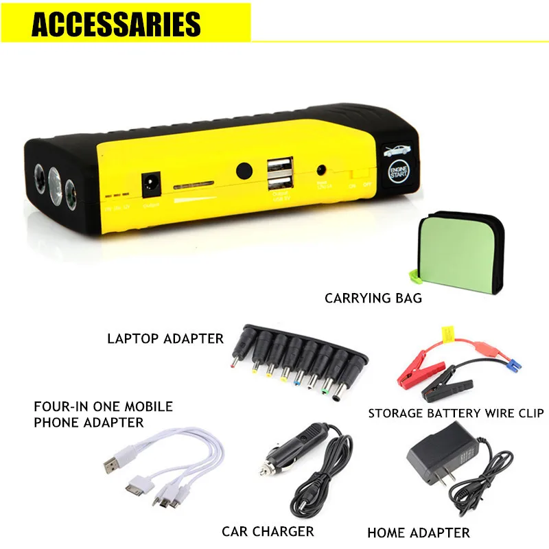 

Multifunction Jump Starter 50800mAh 12V 400A Portable Power Bank Car Battery Booster Charger Starting Device