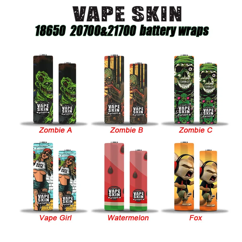 

100pcs VapeSoon protector skin 20700 and 21700 battery protected wrapper battery wrap skin sticker for e cigarette battery