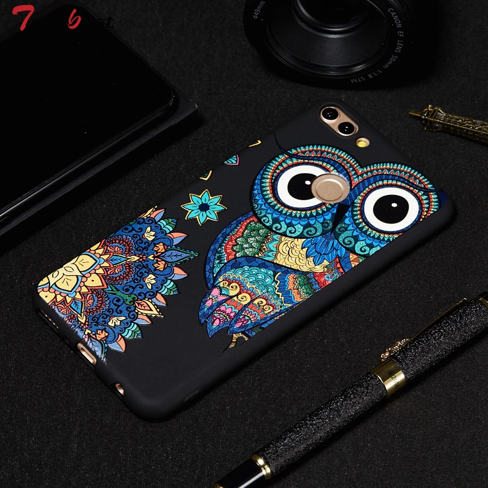 Owl Cartoon Case for Huawei Y9 2018 Cases Coque Y7 prime 2017 Enjoy 7S 8 9 Plus Honor 7C P Smart TPU Cover |