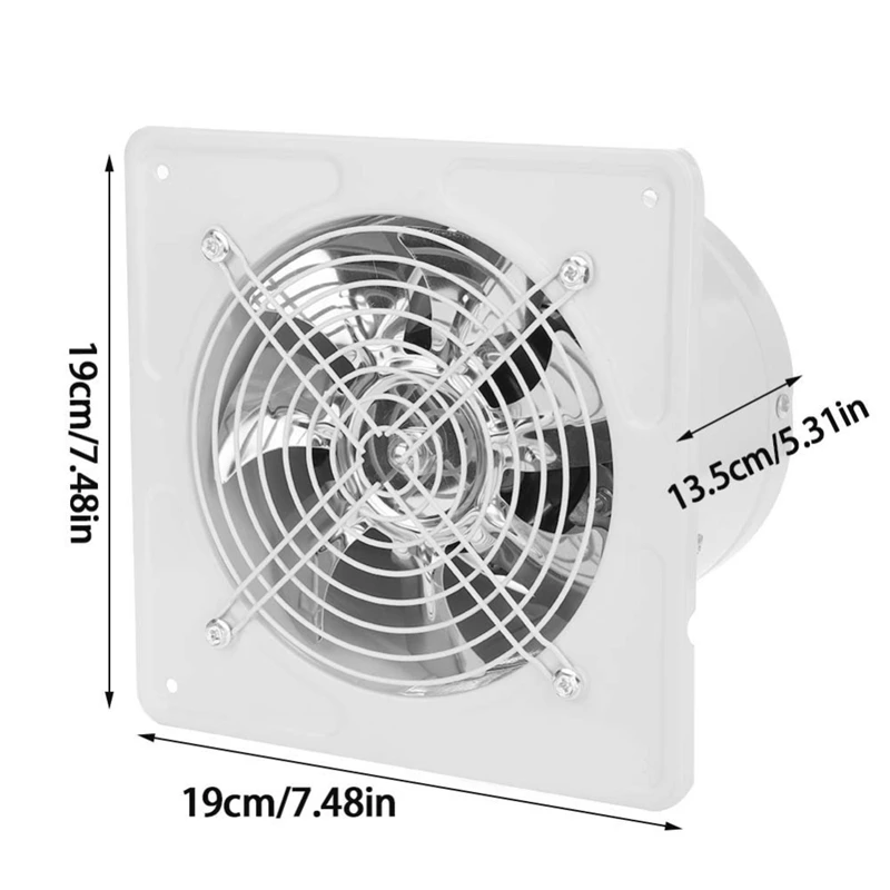 

40W 220V Exhaust Fan 6 Inch Exhauster Wall Mounted Low Noise Home Bathroom Kitchen Air Vent Ventilation Extractor US Plug