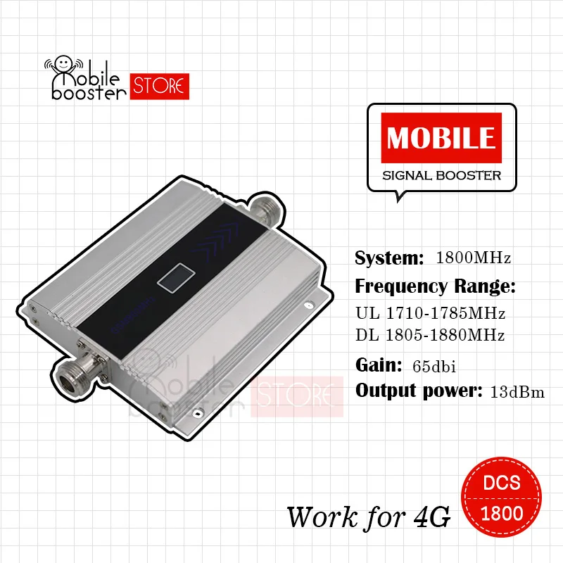 Free shipping Smart 4g Lte 1800 MHZ Mobile Signal Booster GSM 2g 4g DCS 1800 Mobile Phone Signal Amplifier Repeater Gain 65dB