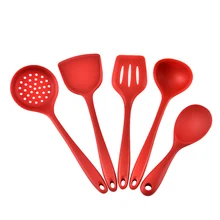 5 шт./компл. Силиконовая Термостойкая посуда набор антипригарным гибкие кухонные инструменты, посуда Кухня гаджетов(красный