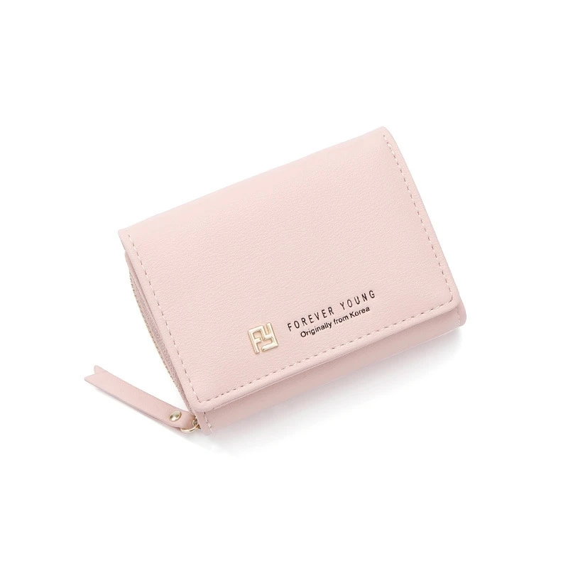 

Forever Young Ladies Wallet Short Wallet Japanese And Korean Version Wallet Large Capacity Zip Coin Purse