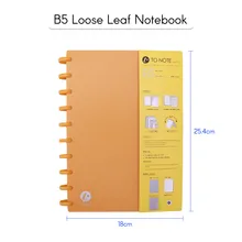 KW-trio Портативный B5 многоразового использования в твердом переплете записи дневник Тетрадь отрывными листами пустой Бумага гриб отверстия 10-записная книжка с кольцевым механизмом