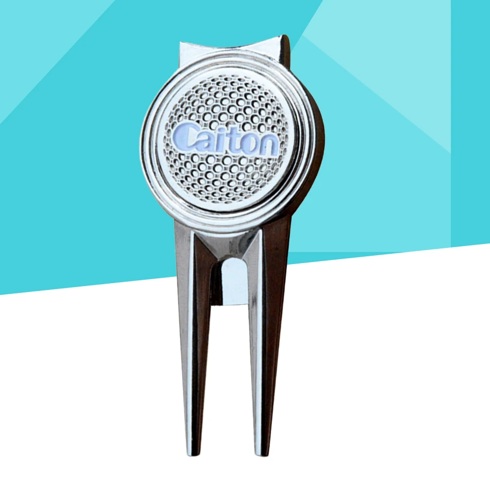 2 pcs جولف أداة تصليح العشب المحمولة مخضرة ديفت شوكة مع المغناطيسي (فضية) 2 pcs جولف أداة تصليح العشب المحمولة مخضرة ديفت شوكة مع المغناطيسي (فضية)