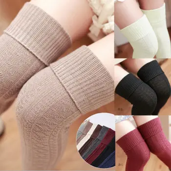 

Women Winter Warm Long Sexy Chic Over The Knee Cotton Thigh High Soft Cotton Stockings